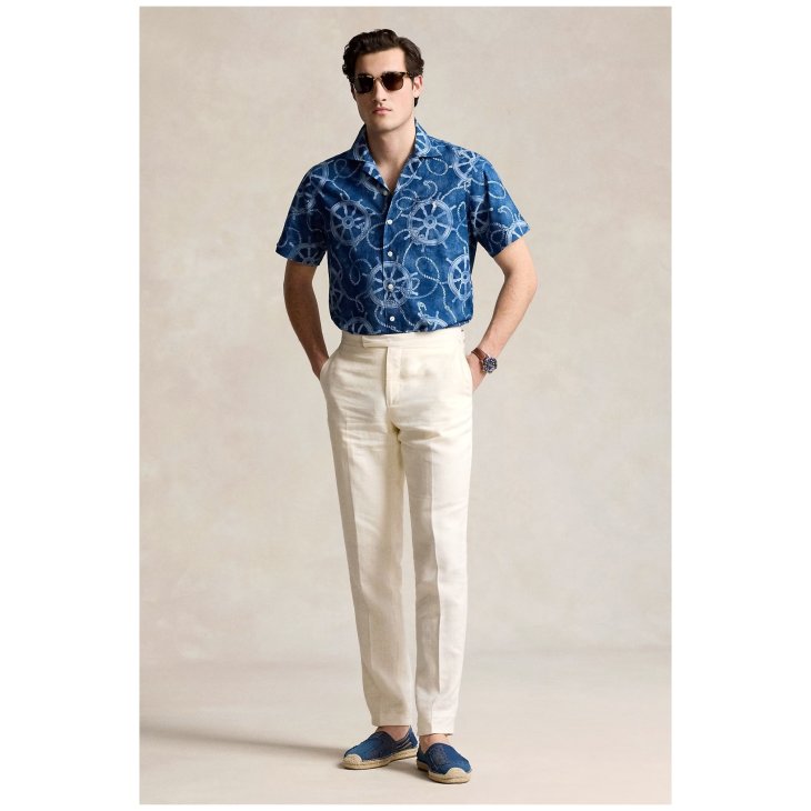 POLO RALPH LAUREN CLASSIC FIT COTTON LINEN CAMP SHIRT