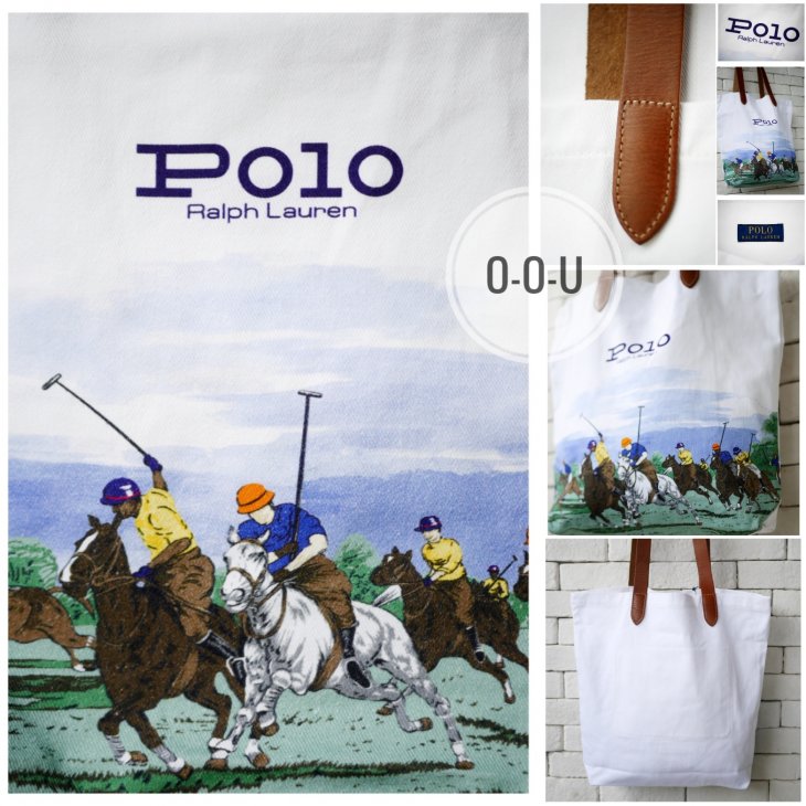POLO RALPH LAUREN EQUESTRIAN-PRINT TWILL SHOPPER TOTE