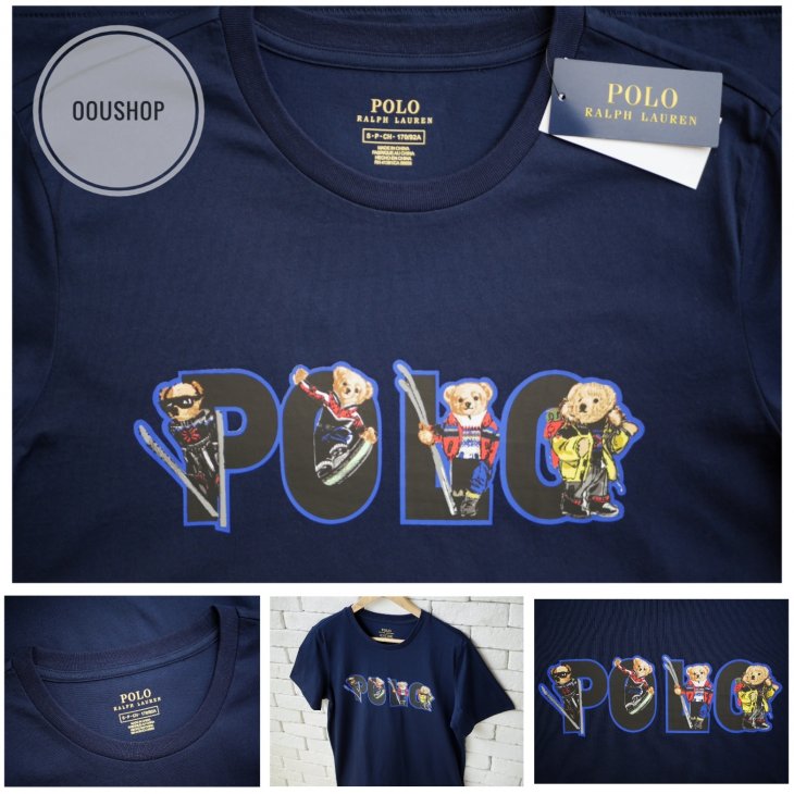 POLO RALPH LAUREN SKI BEAR LOGO COTTON JERSEY TEE