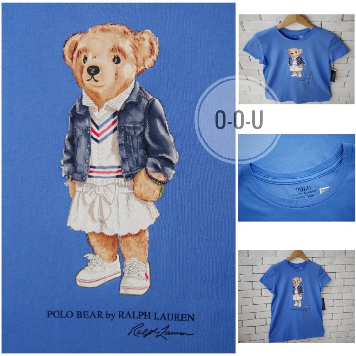 POLO RALPH LAUREN GIRLS POLO BEAR COTTON T-SHIRT