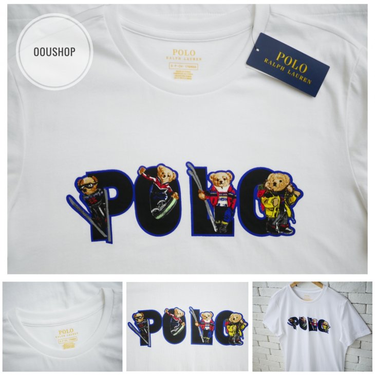 POLO RALPH LAUREN SKI BEAR LOGO COTTON JERSEY TEE