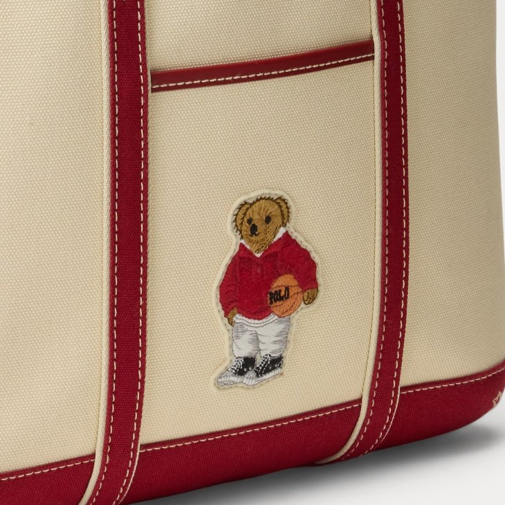 POLO RALPH LAUREN POLO BEAR CANVAS SMALL SHOPPER TOTE BAG