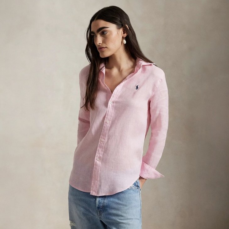 POLO RALPH LAUREN WOMEN CLASSIC FIT LINEN SHIRT