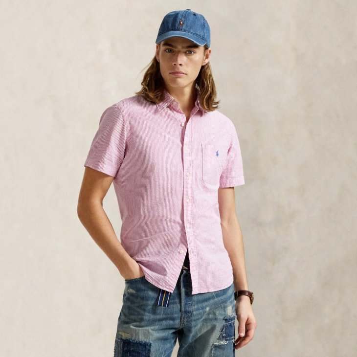 POLO RALPH LAUREN RL PREPSTER CLASSIC FIT SEERSUCKER SHIRT