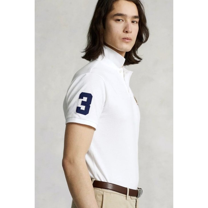 POLO RALPH LAUREN CUSTOM SLIM FIT TRIPLE PONY POLO SHIRT