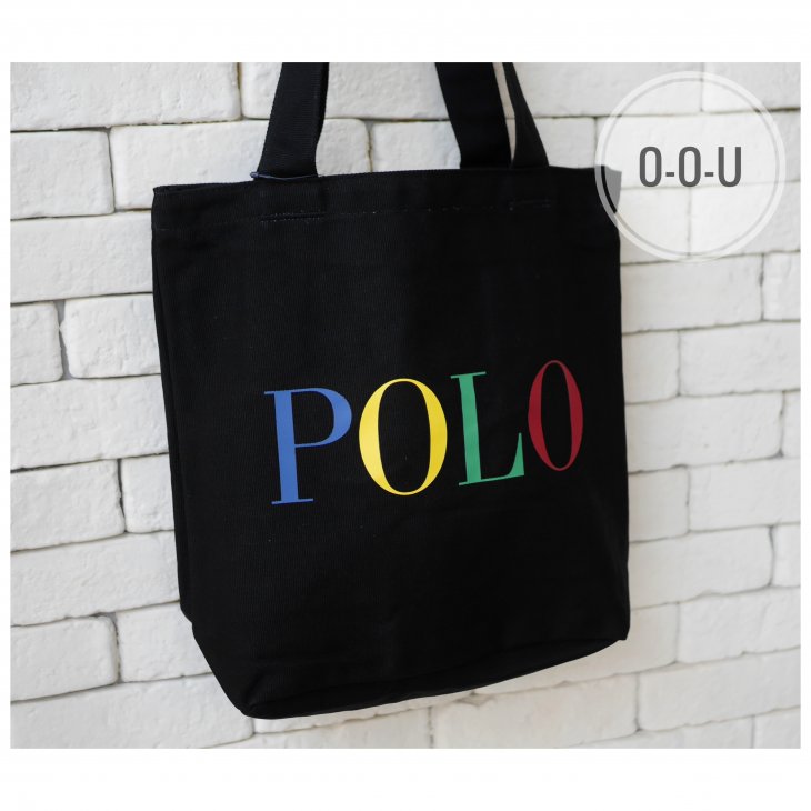 POLO RALPH LAUREN LOGO COTTON CAVAS TOTE