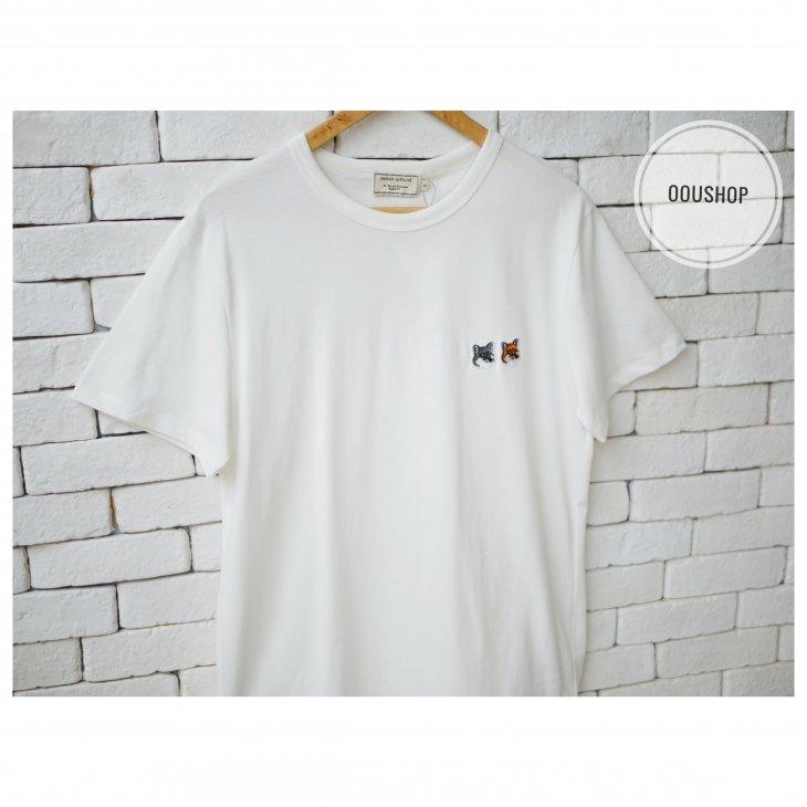 MAISON KITSUNE TEE-SHIRT DOUBLE FOX HEAD PATCH