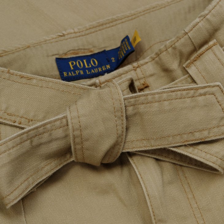 POLO RALPH LAUREN WOMEN BELTED TWILL TAPERED CROP PANT