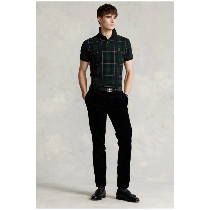 POLO RALPH LAUREN BOYS TARTAN MESH POLO SHIRT