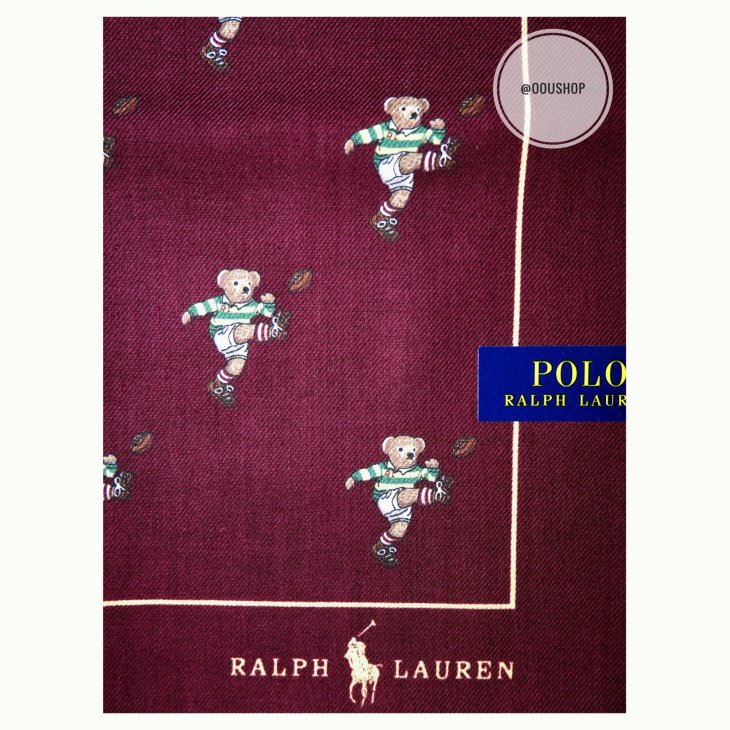 POLO RALPH LAUREN KICKER BEAR GRAPHIC POCKET SQUARE