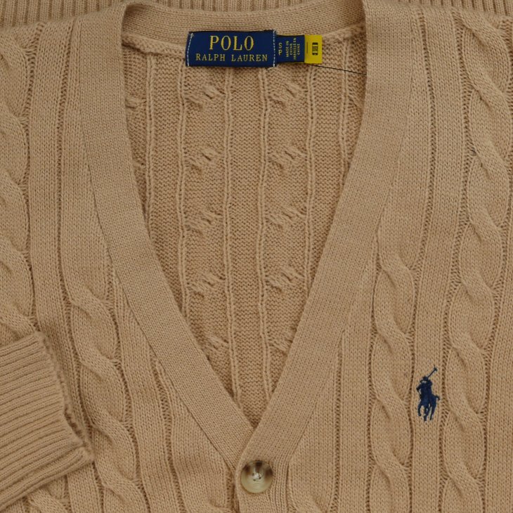 POLO RALPH LAUREN CABLE-KNIT WOOL-CASHMERE CARDIGAN