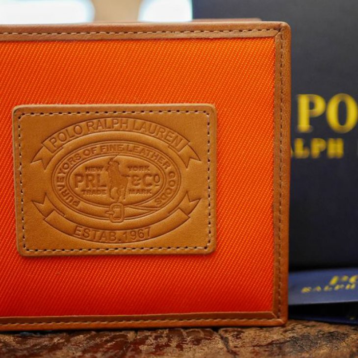 POLO RALPH LAUREN MEN\'S BROWN PEBBLE LEATHER WALLET