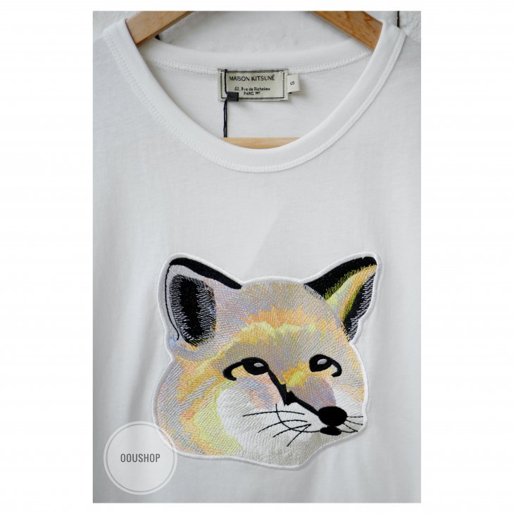 MAISON KITSUNE TEE-SHIRT PASTEL FOX HEAD EMBROIDERY