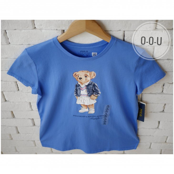POLO RALPH LAUREN GIRLS POLO BEAR COTTON T-SHIRT