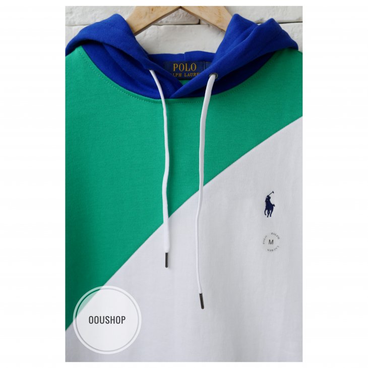 POLO RALPH LAUREN COLOR-BLOCKED DOUBLE-KNIT HOODIE