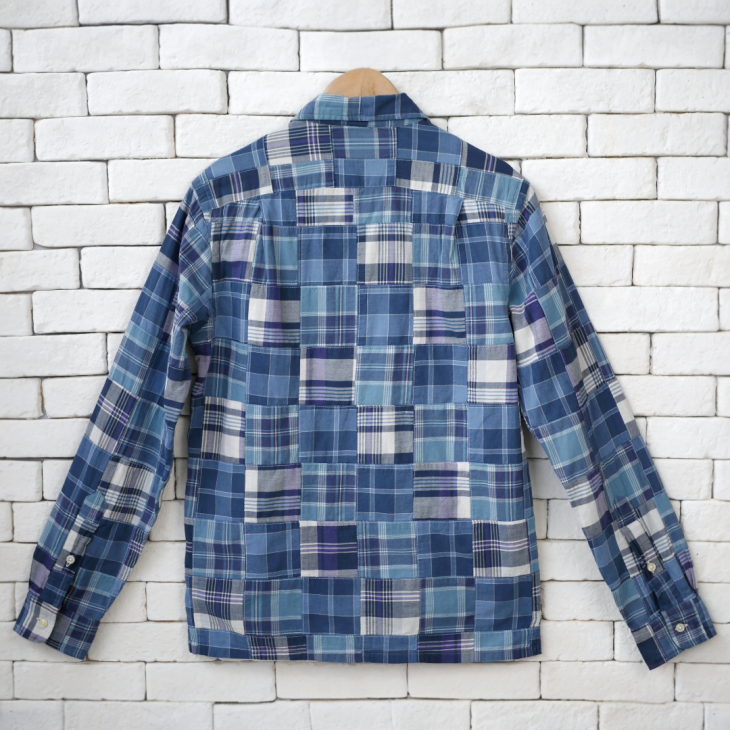 POLO RALPH LAUREN CLASSIC FIT PATCHWORK MADRAS CAMP SHIRT