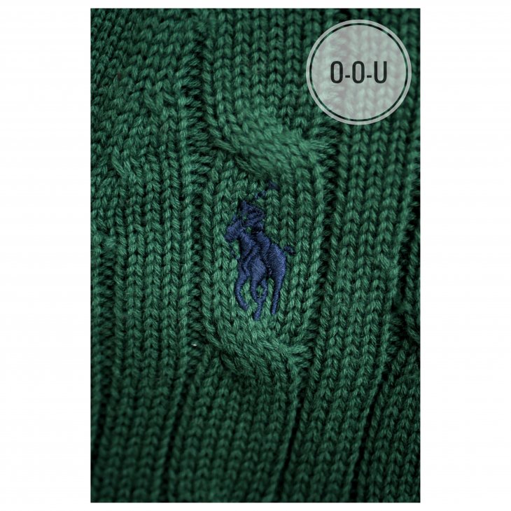 POLO RALPH LAUREN KIDS CABLE-KNIT COTTON V-NECK CARDIGAN