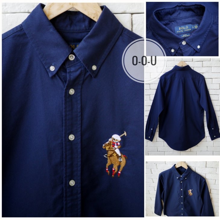 POLO RALPH LAUREN  CUSTOM FIT POLO BEAR OXFORD SHIRT