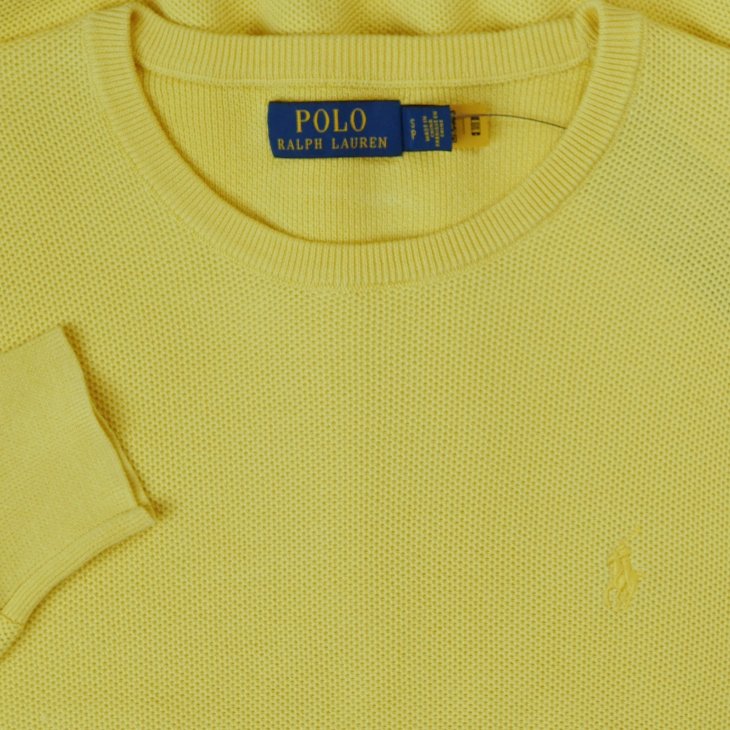 POLO RALPH LAUREN MESH KNIT COTTON CREWNECK SWEATER