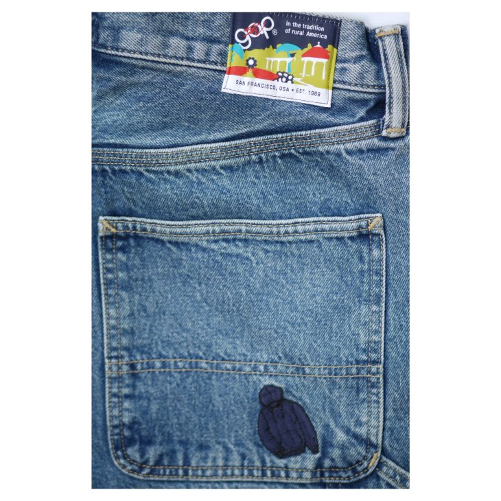 GAP RE ISSUE X SEAN WOTHERSPOON EMBROIDERED DENIM RELAXED CARPENTER JEANS