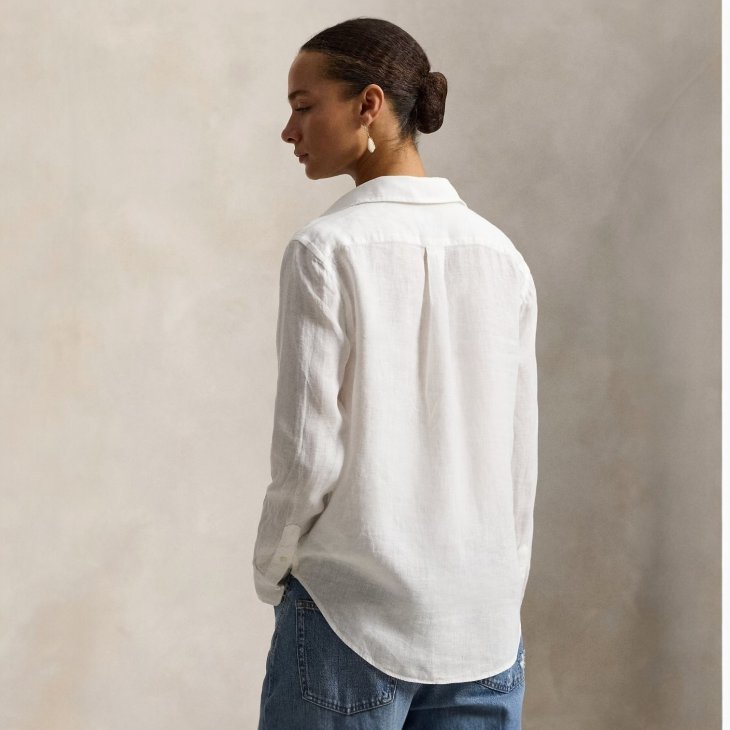 POLO RALPH LAUREN WOMEN CLASSIC FIT LINEN SHIRT