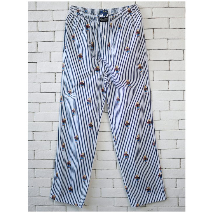 POLO RALPH LAUREN POLO BEAR STRIPED COTTON PYJAMA SET