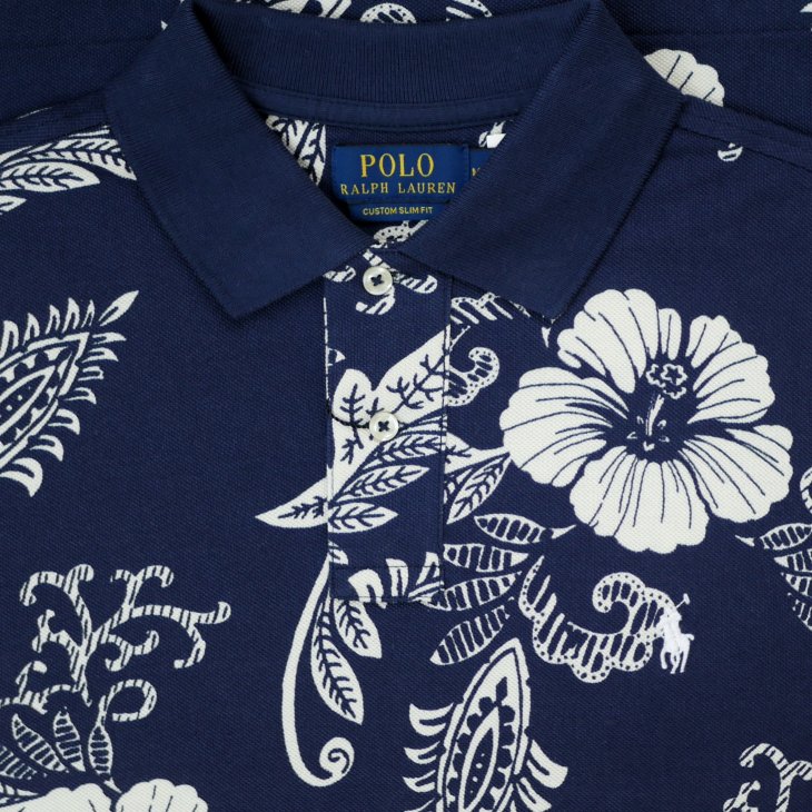 POLO RALPH LAUREN HIBISCUS-PRINT MESH POLO SHIRT