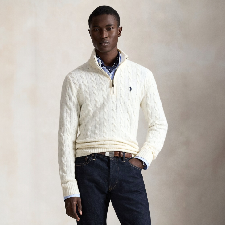 POLO RALPH LAUREN CABLE-KNIT WOOL-CASHMERE JUMPER