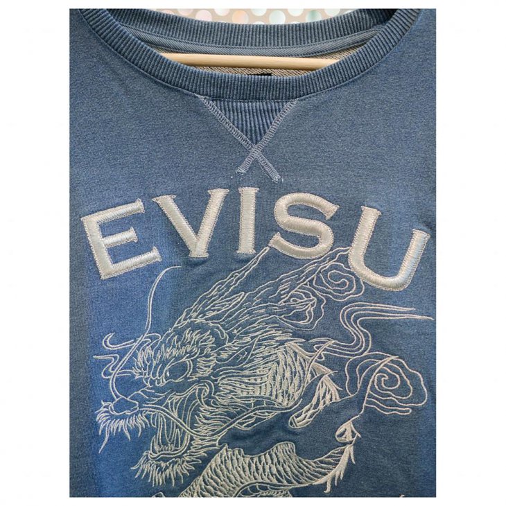 EVISU DRAGON AND LOGO EMBROIDERED SWEATSHIRT