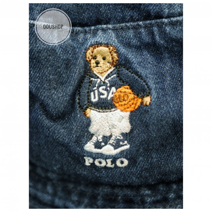 POLO RALPH LAUREN POLO BEAR DENIM BUCKET HAT
