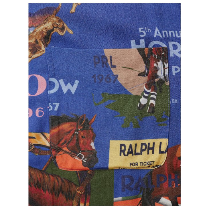 POLO RALPH LAUREN CLASSIC FIT EQUESTRIAN PRINT CAMP SHIRT