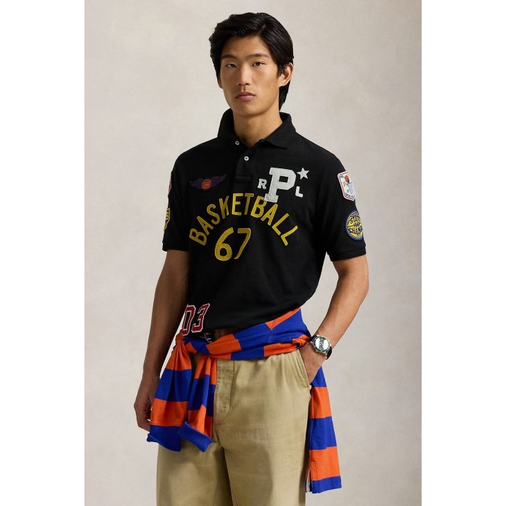 POLO RALPH LAUREN CLASSIC FIT MESH GRAPHIC POLO SHIRT