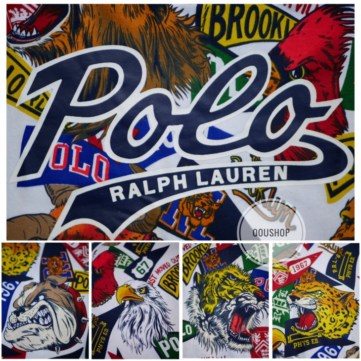 POLO RALPH LAUREN KIDS COTTON YALE 2 VARSITY  PENNANT T-SHIRT