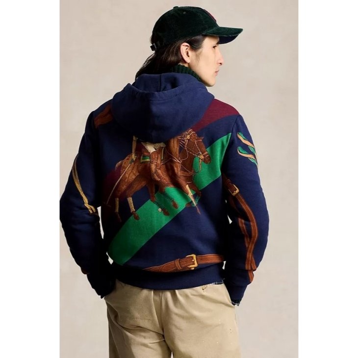 POLO RALPH LAUREN EQUESTRIAN FLEECE FULL ZIP HOODIE