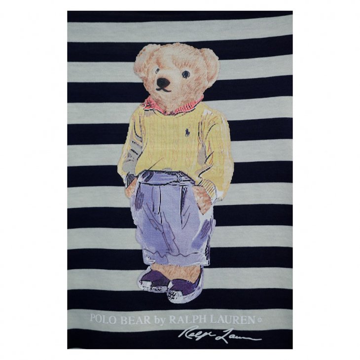POLO RALPH LAUREN STRIPED POLO BEAR KIDS T-SHIRT