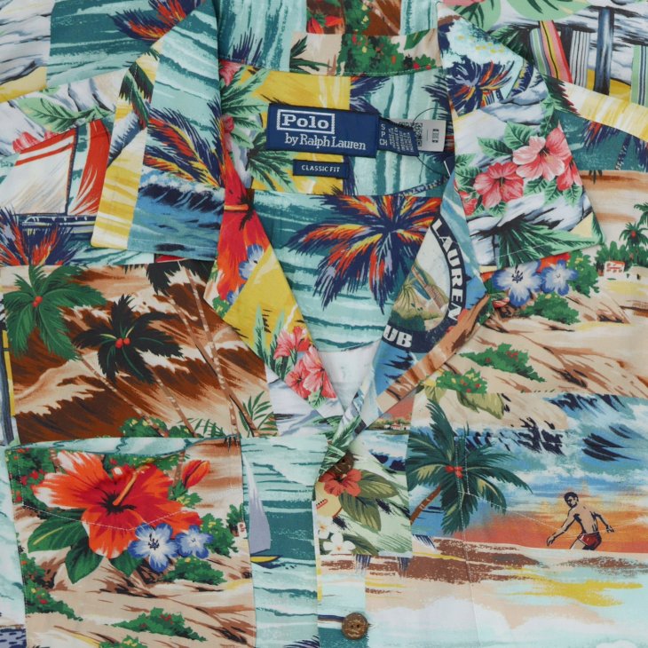 POLO RALPH LAUREN CLASSIC FIT PATCHWORK PRINT CAMP SHIRT