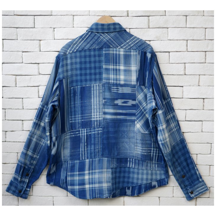 POLO RALPH LAUREN CLASSIC FIT INDIGO PATCHWORK WORKSHIRT