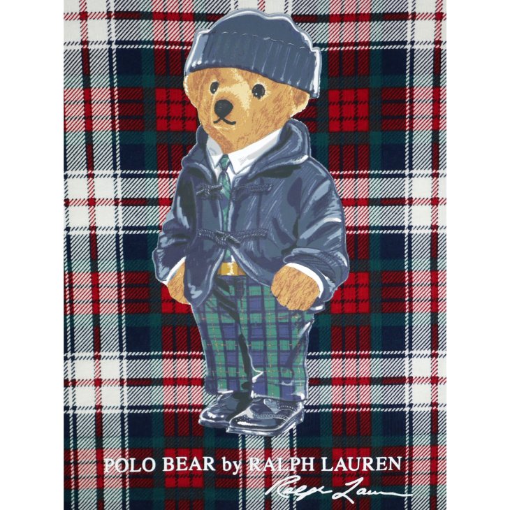 POLO RALPH LAUREN KIDS POLO BEAR PLAID COTTON JERSEY TEE