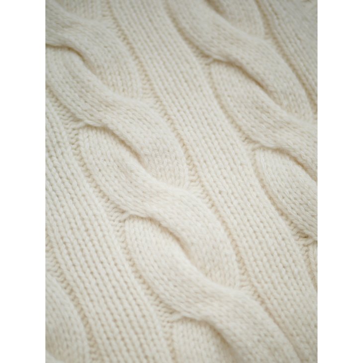 POLO RALPH LAUREN WOMEN CROPPED CABLE WOOL-CASHMERE SWEATER