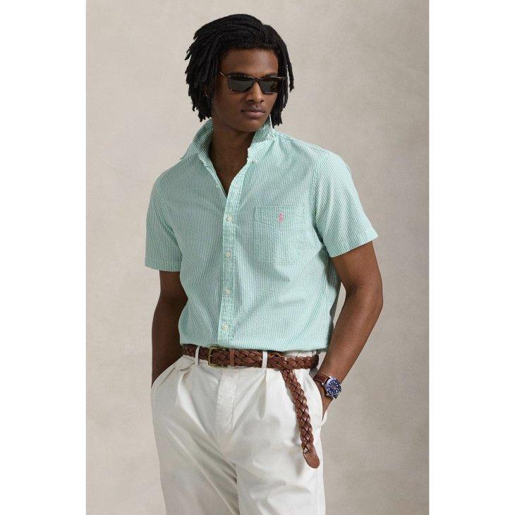 POLO RALPH LAUREN RL PREPSTER CLASSIC FIT SEERSUCKER SHIRT