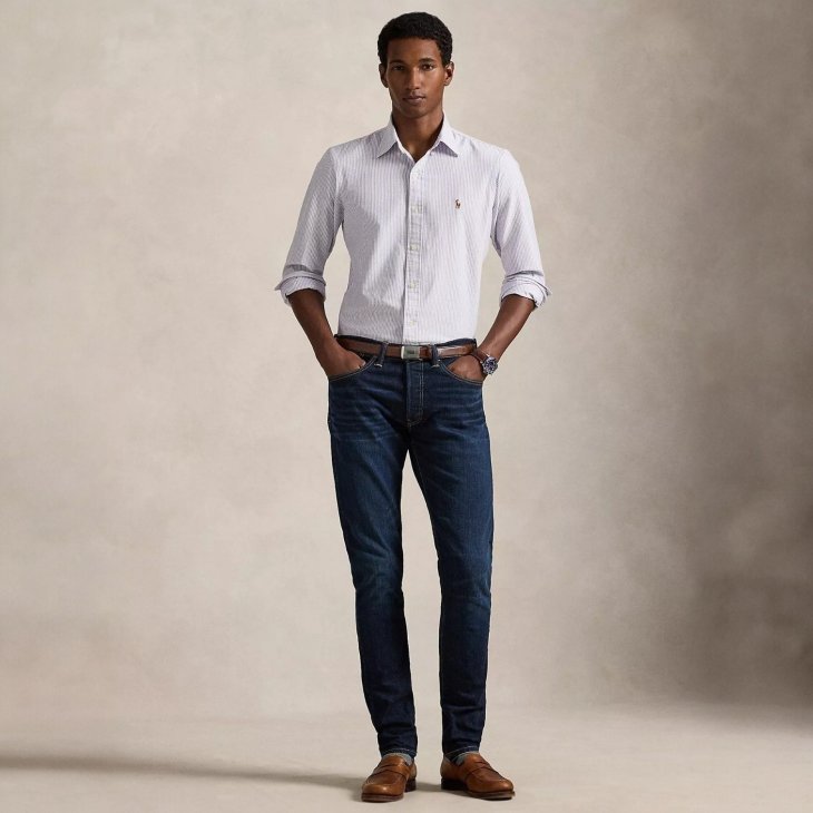 POLO RALPH LAUREN CUSTOM FIT STRIPED OXFORD SHIRT