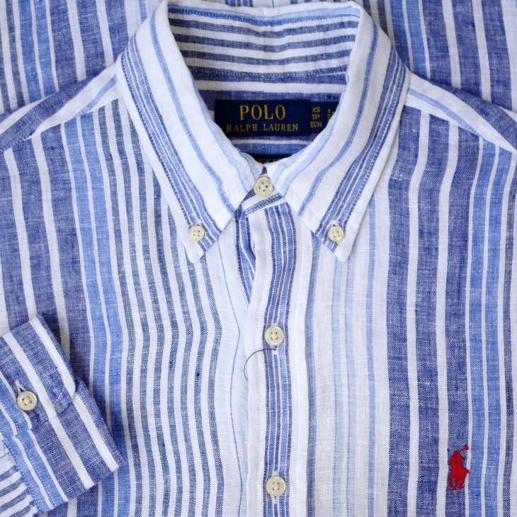 POLO RALPH LAUREN CLASSIC FIT STRIPED LINEN SHIRT