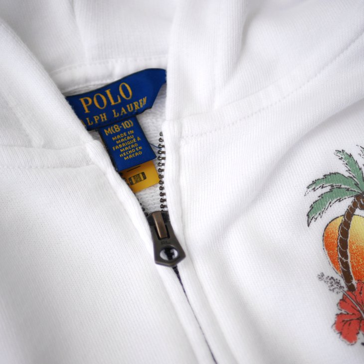 POLO RALPH LAUREN GIRLS POLO BEAR TERRY BOXY FULL ZIP HOODIE