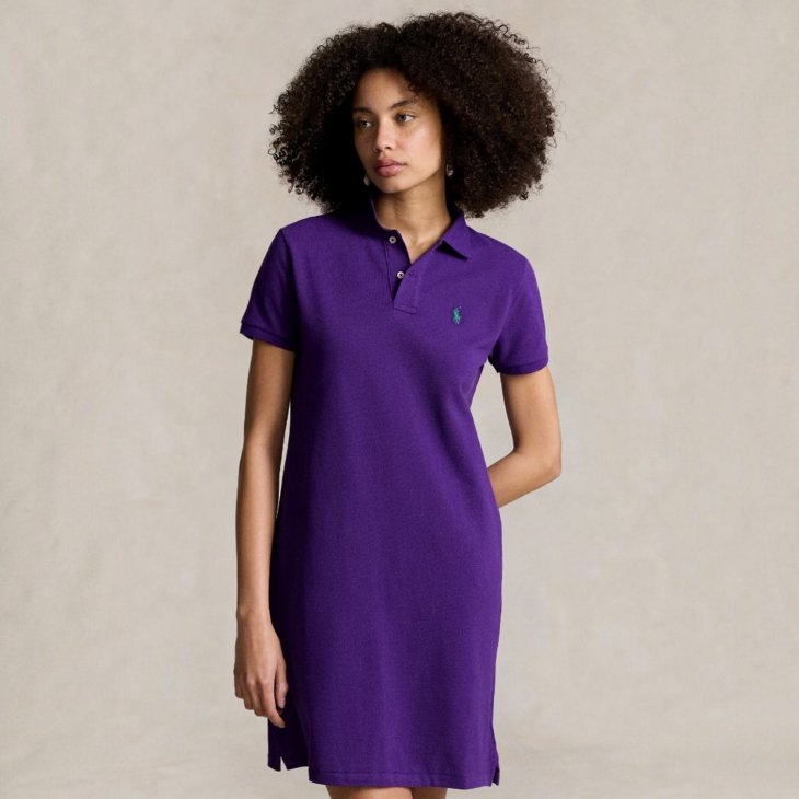POLO RALPH LAUREN COTTON MESH POLO DRESS
