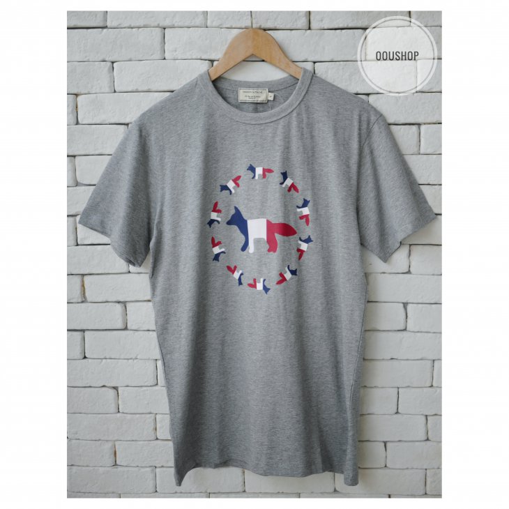MAISON KITSUNE TEE-SHIRT TRICOLOR FOX FLAG