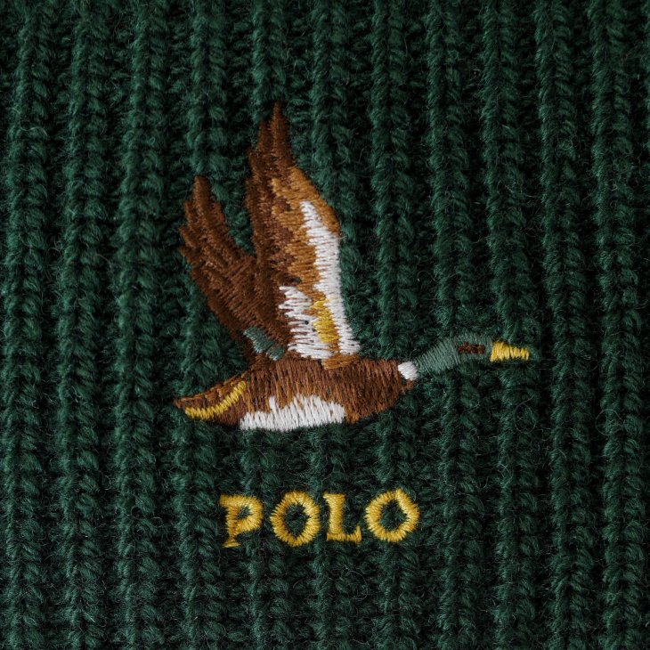 POLO RALPH LAUREN POLO DUCK EMBROIDERED RIB-KNIT BEANIE
