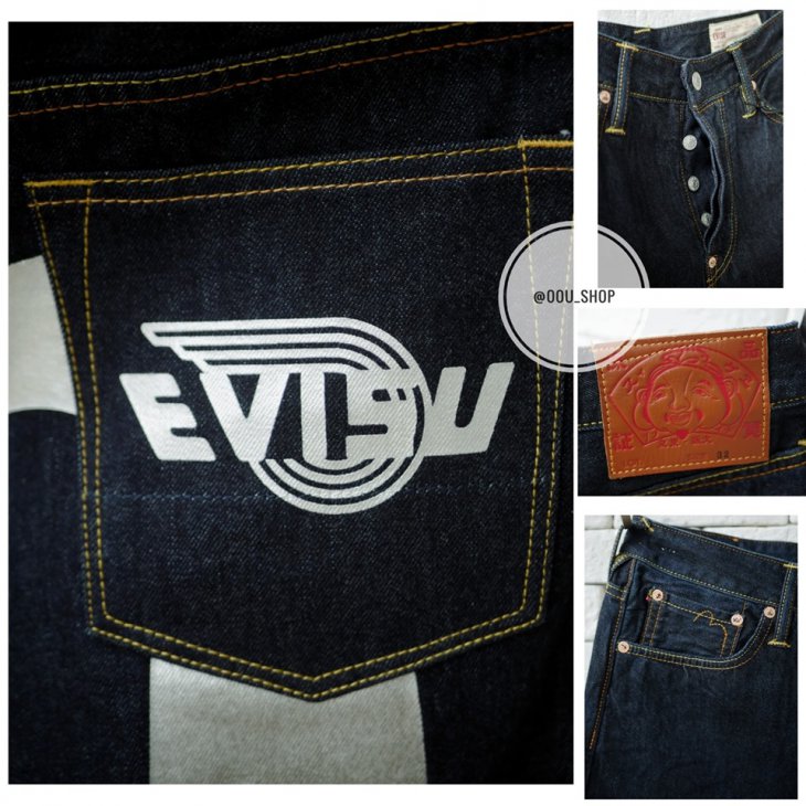 EVISU REGULAR-FIT DENIM SHORTS WITH BRUSHSTROKE DAICOCK PRINT