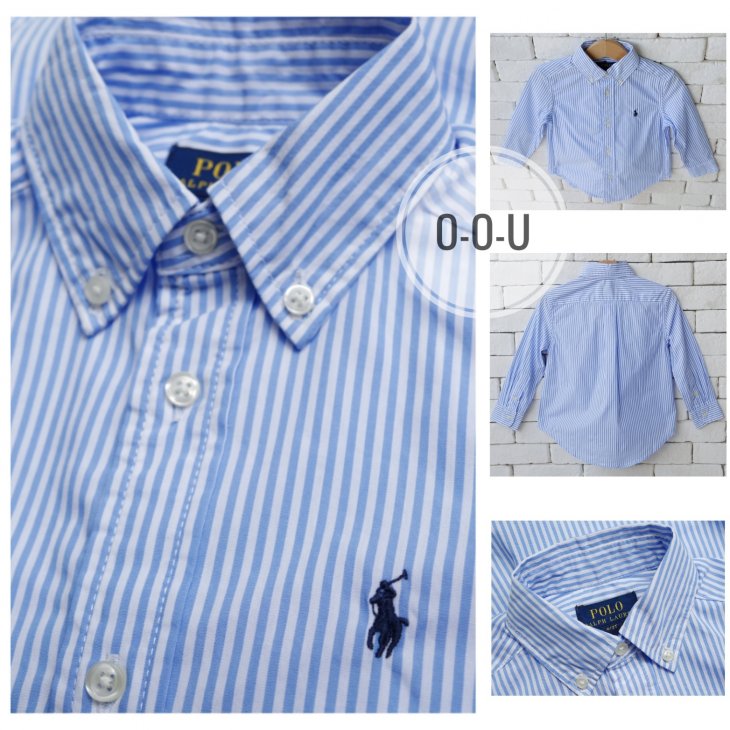 POLO RALPH LAUREN KIDS STRIPED COTTON POPLIN SHIRT