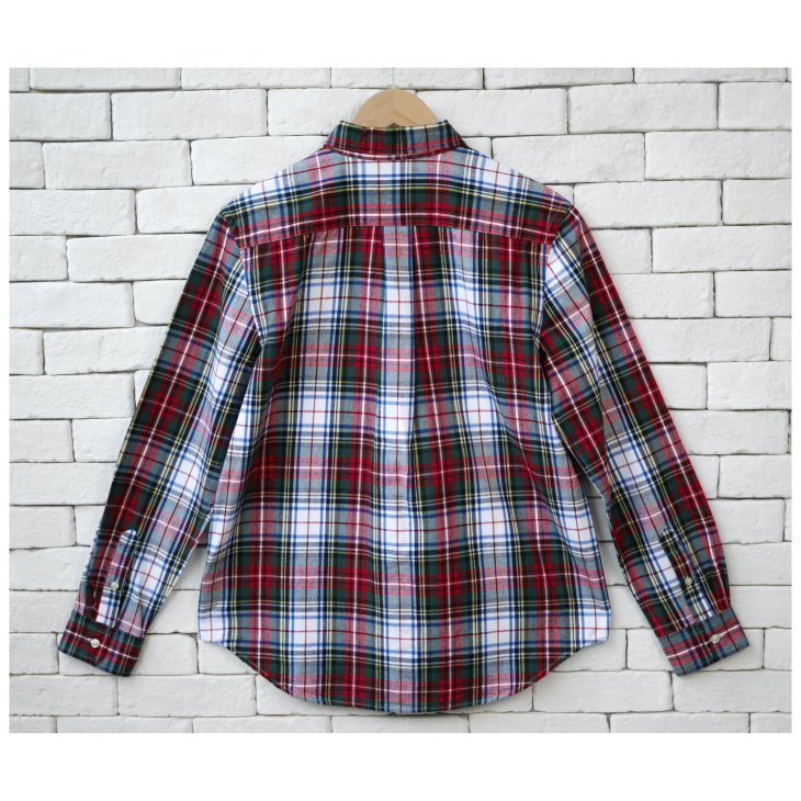 POLO RALPH LAUREN BOYS PLAID BRUSHED COTTON OXFORD SHIRT
