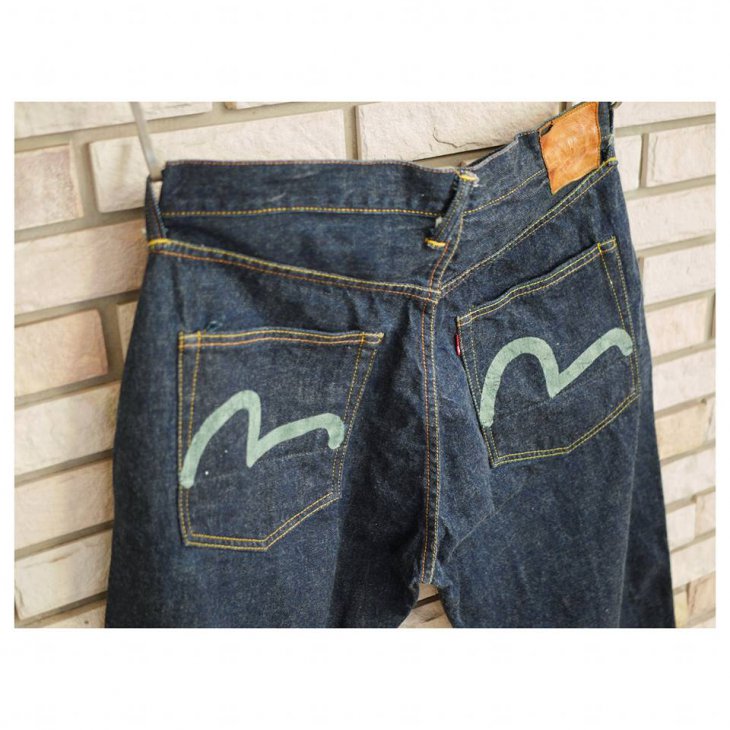 EVISU NO1 2001 COLOR PAINT SEA GULL JEANS MADE IN JAPAN
